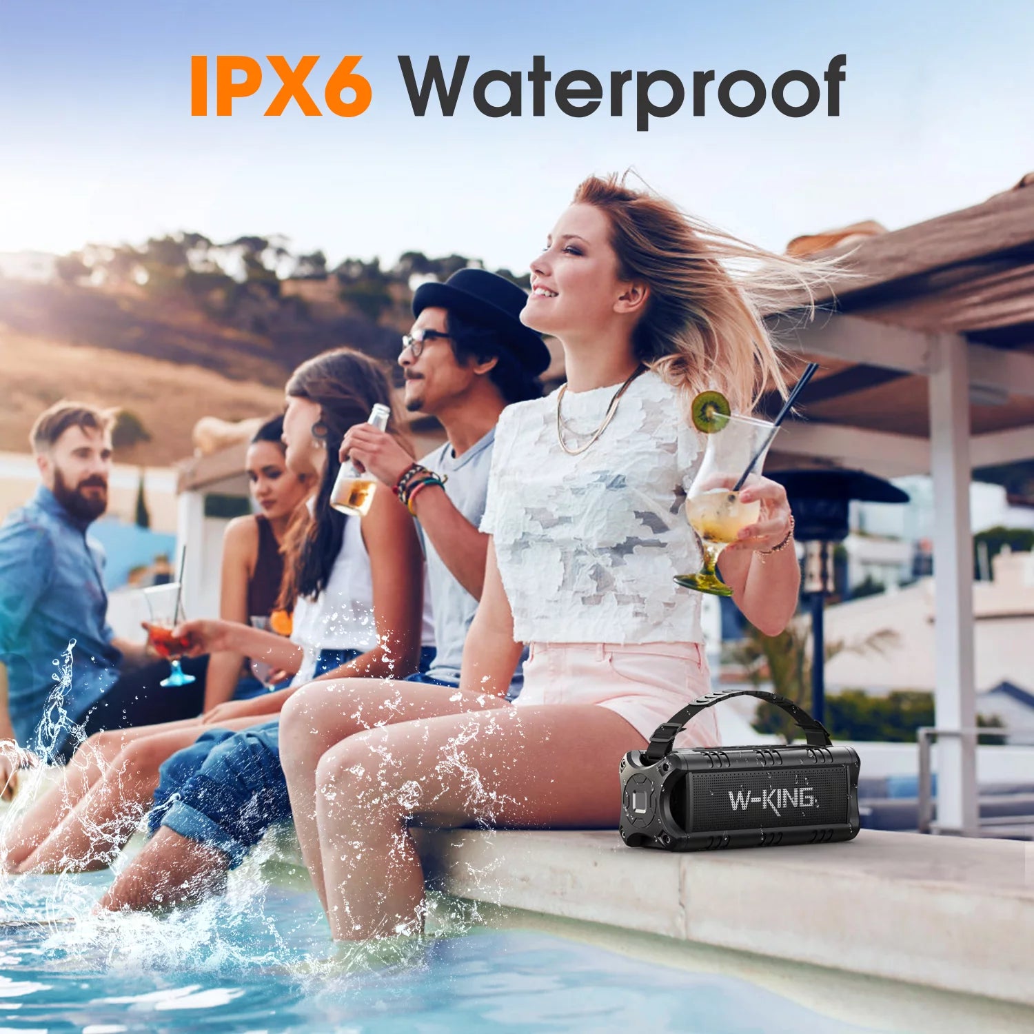 30W Bluetooth Speaker,  Super Portable Waterproof Speaker Loud, Black